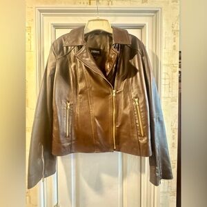 Womens 2XL Greek Handmade Brown Leather Jacket